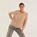 Mesdames Casual Loose Rose Treen Cardigan